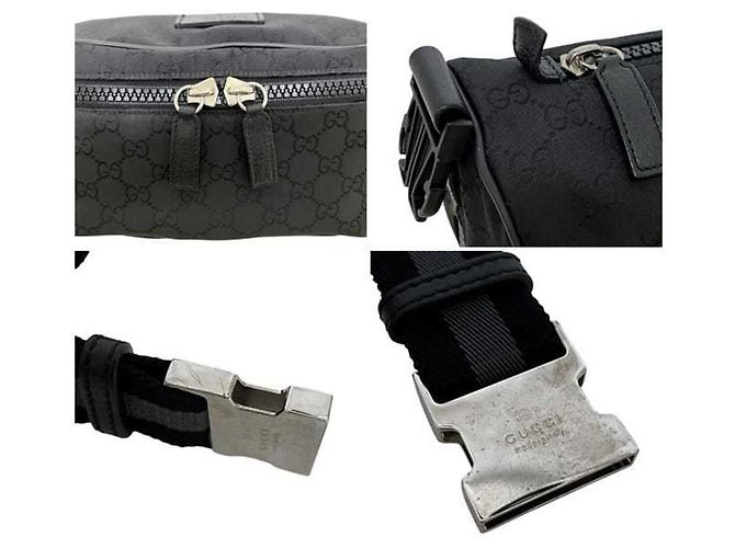 Borsa a tracolla in nylon nero GG di Gucci - vista 11