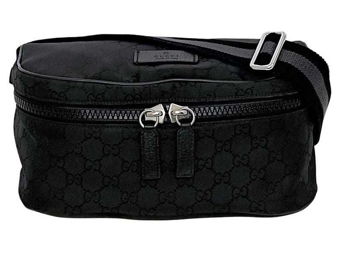 Borsa a tracolla in nylon nero GG di Gucci - vista 2