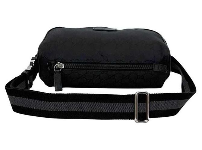Borsa a tracolla in nylon nero GG di Gucci - vista 4