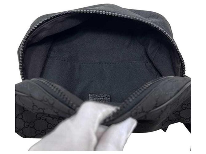 Borsa a tracolla in nylon nero GG di Gucci - vista 7