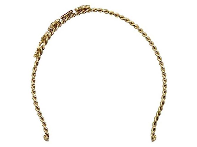 Fascia per Capelli Selete Louis Vuitton Rosso Beige D'oro - vista 6