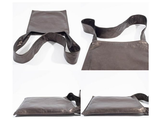 Borsa a spalla in pelle marrone Chanel - vista 16