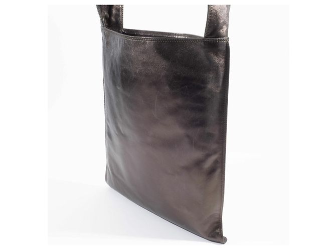 Borsa a spalla in pelle marrone Chanel - vista 8