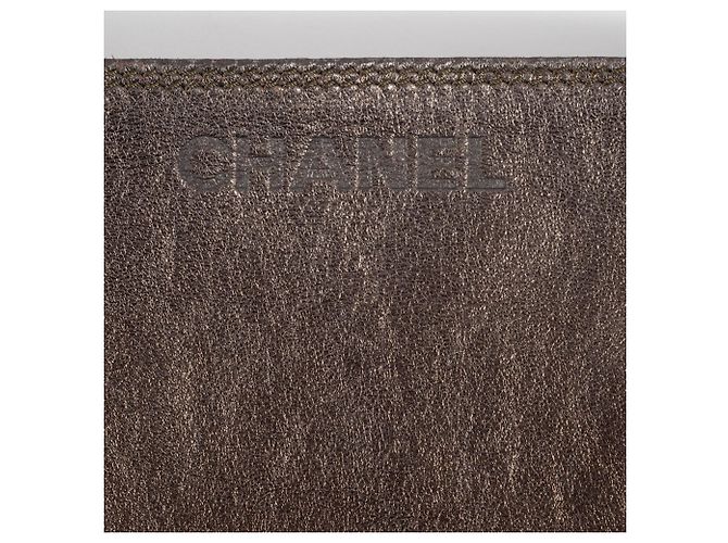 Borsa a spalla in pelle marrone Chanel - vista 9
