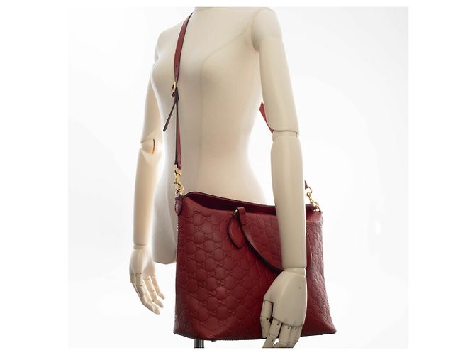 Gucci Guccissima rote Leder-Tote - Ansicht 10