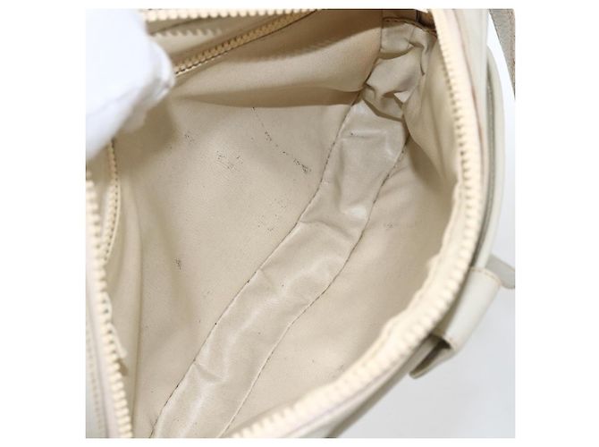 Céline Celine Vintage Schultertasche aus Leder Weiß - Ansicht 5