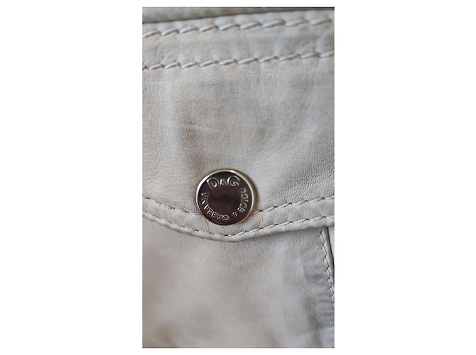 Dolce & Gabbana Beige Lederjacke D&G - Ansicht 9