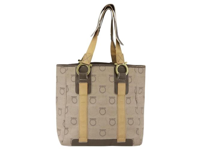 Borsa Gancini in tela Salvatore Ferragamo Beige - vista 2