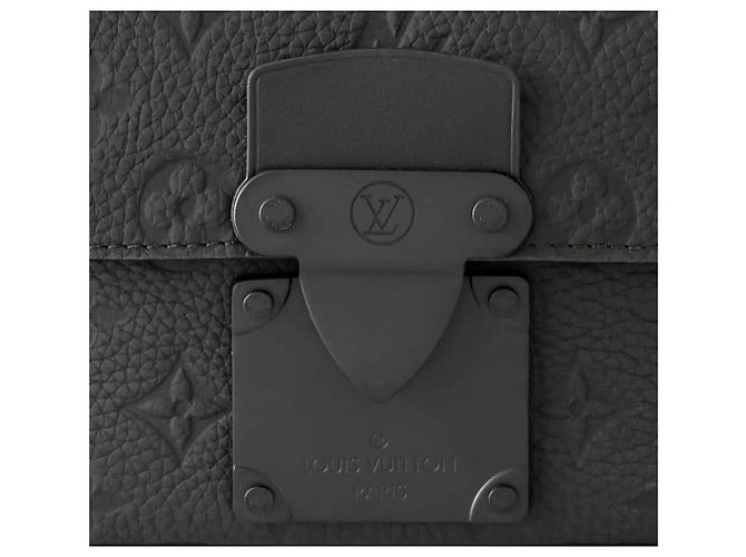Borsa a tracolla S Lock in taurillon monogram nero opaco Louis Vuitton - vista 4