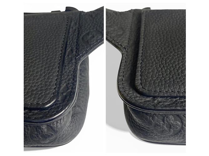 Borsa a tracolla S Lock in taurillon monogram nero opaco Louis Vuitton - vista 7