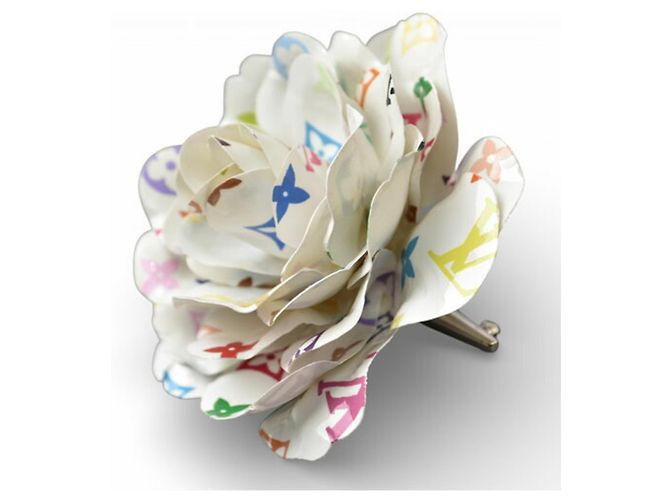 Monogramm Multicolor Blumenbrosche Louis Vuitton Weiß - Ansicht 4