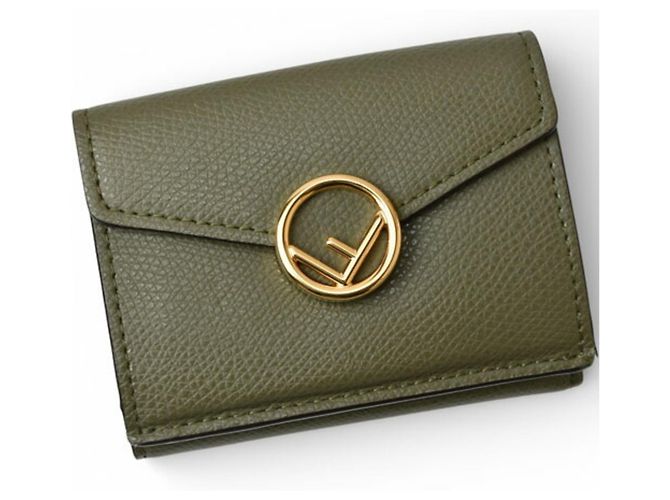 Fendi Mini Trifold Geldbörse Khaki - Ansicht 3