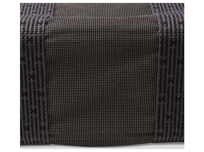 Hermès Air Line MM Tote Bag aus grauem Canvas Braun - Ansicht 13