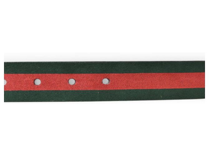 Cinturón de cuero reversible Gucci Roja Verde - vista 5