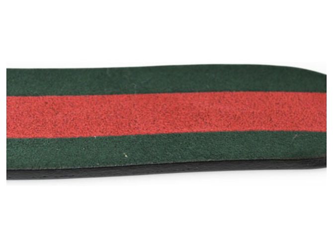 Cinturón de cuero reversible Gucci Roja Verde - vista 6