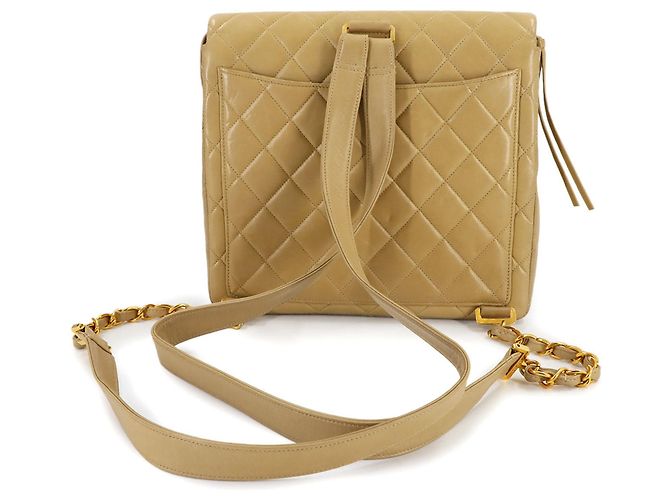 Timeless Chanel Matelassé Ketten-Rucksack Beige - Ansicht 3