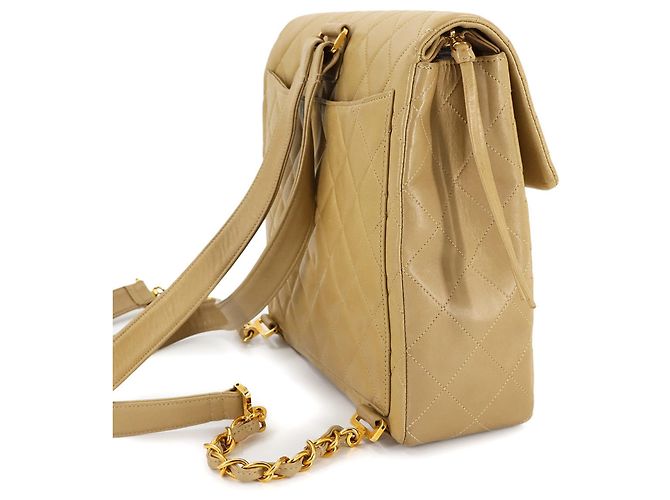 Timeless Chanel Matelassé Ketten-Rucksack Beige - Ansicht 4