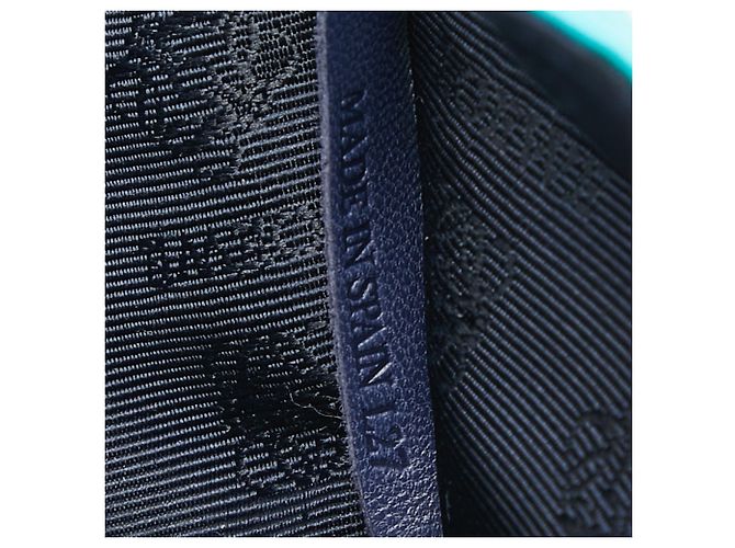 Borsa Clutch con Logo Loewe in Pelle Blu Teal Verde - vista 8
