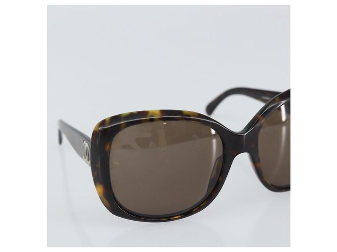 CHANEL Sunglasses plastic Black CC Auth 165138 - view 6