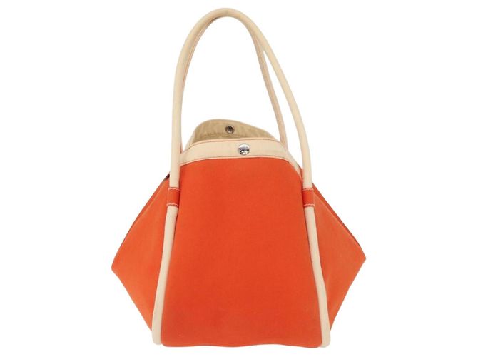 Hermès HERMES Sac Baga GM Tote Tasche aus Canvas Orange Silber Auth bs32305 - Ansicht 3