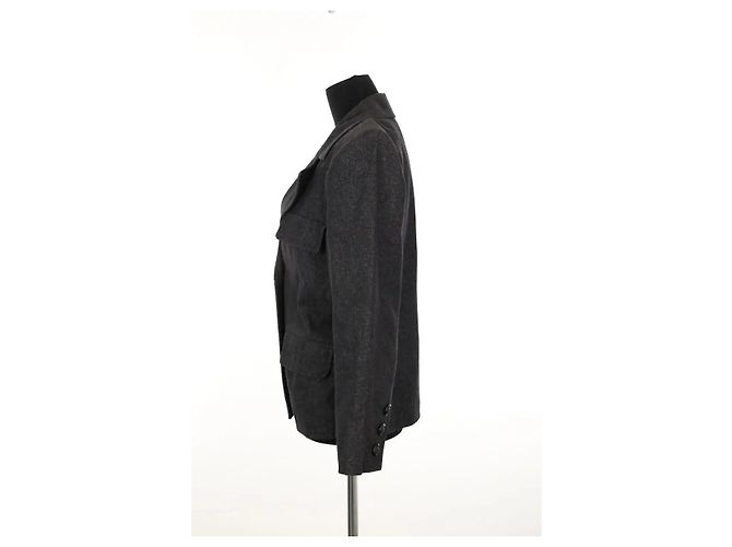 Yves Saint Laurent Anthrazitfarbene Jacke Anthrazitgrau - Ansicht 3
