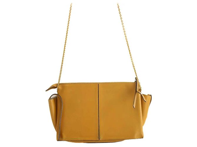 Céline Borsa a Spalla Tri-Fold in Pelle Cammello - vista 3