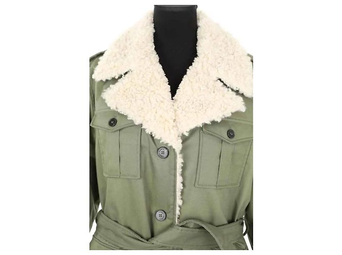 Parka Claudie Pierlot in cotone khaki - vue 2