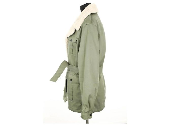 Parka Claudie Pierlot in cotone khaki - vue 3