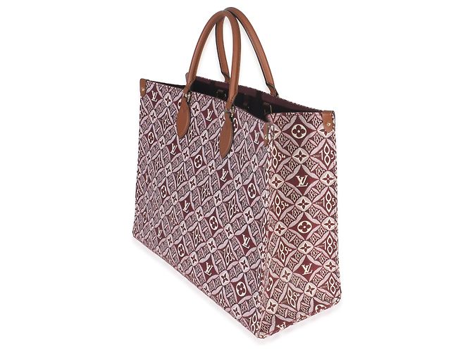 Louis Vuitton Bordeaux Jacquard Canvas Dal 1854 Onthego GM Rosso - vista 3