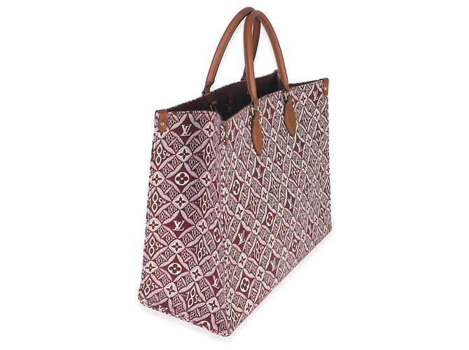 Louis Vuitton Bordeaux Jacquard Canvas Dal 1854 Onthego GM Rosso - vista 4