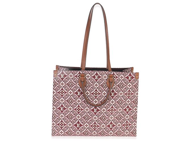 Louis Vuitton Bordeaux Jacquard Canvas Dal 1854 Onthego GM Rosso - vista 5