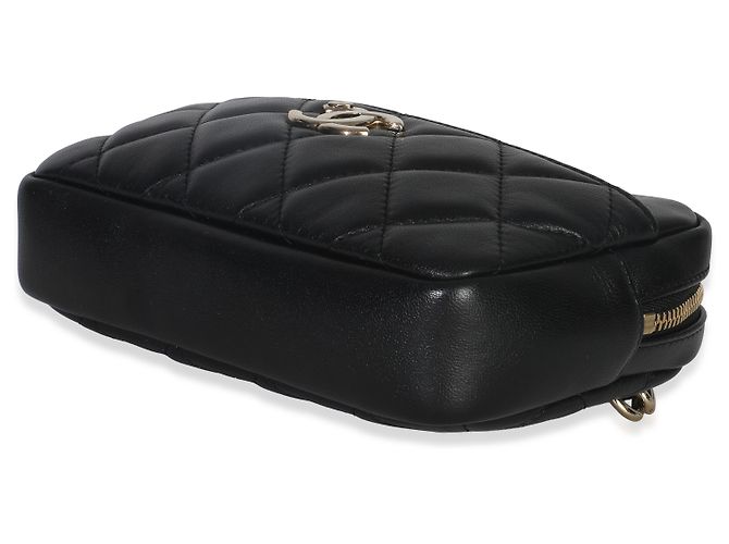 Schwarze gesteppte Lammleder-Gürteltasche mit Fronttasche von Chanel - vista 5