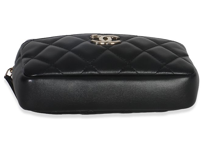 Schwarze gesteppte Lammleder-Gürteltasche mit Fronttasche von Chanel - vista 6