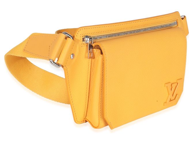 Borsa a tracolla Louis Vuitton Aerogram Takeoff in pelle di vitello Safran Yellow Giallo - vista 2