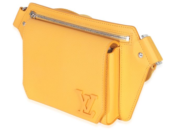 Borsa a tracolla Louis Vuitton Aerogram Takeoff in pelle di vitello Safran Yellow Giallo - vista 3