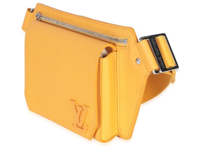 Borsa a tracolla Louis Vuitton Aerogram Takeoff in pelle di vitello Safran Yellow Giallo - vista 4