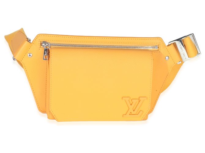 Borsa a tracolla Louis Vuitton Aerogram Takeoff in pelle di vitello Safran Yellow Giallo - vista 8