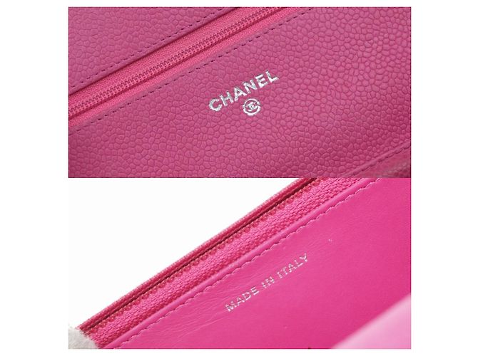 Wallet On Chain Cartera Chanel con cadena en piel de ternera acolchada Rosa - vista 6