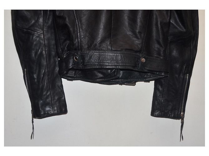 Zara Perfecto Lederjacke Schwarz - Ansicht 3