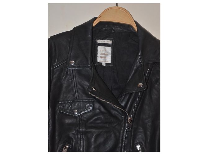 Zara Perfecto Lederjacke Schwarz - Ansicht 4