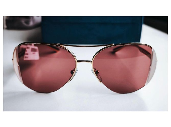 Bulgari Gafas de sol BVLGARI Aviator Doradas con Lentes Rosas Dorado - vista 3