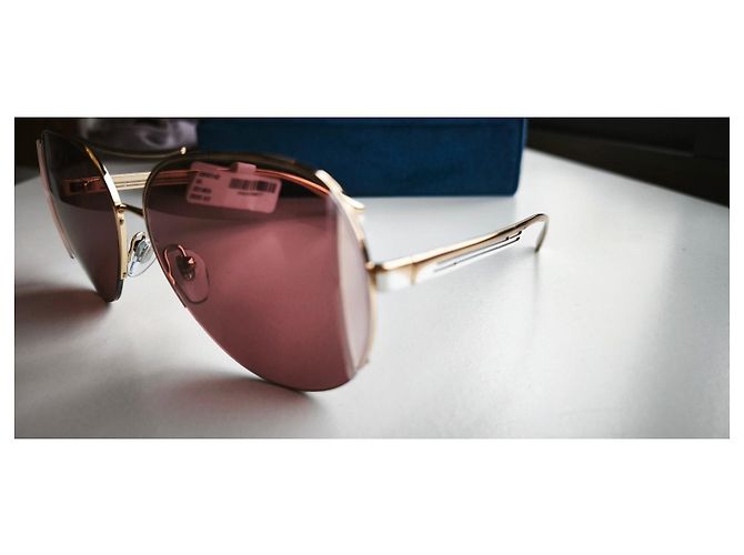 Bulgari Gafas de sol BVLGARI Aviator Doradas con Lentes Rosas Dorado - vista 8