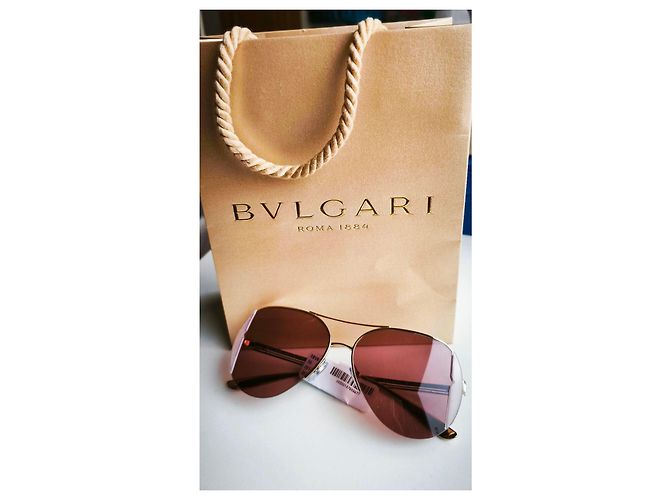 Bulgari Gafas de sol BVLGARI Aviator Doradas con Lentes Rosas Dorado - vista 9
