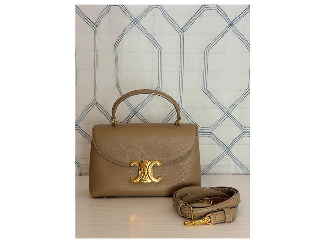 Borsa Céline Teen Nino Cappuccino in pelle granulata Beige - vista 14