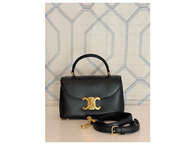 Céline Teen Nino Tasche Schwarz Grained Kalbsleder - Ansicht 2