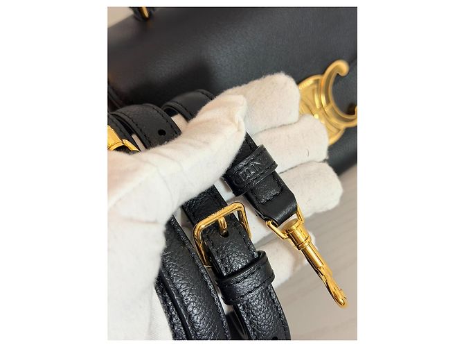 Céline Teen Nino Tasche Schwarz Grained Kalbsleder - Ansicht 9
