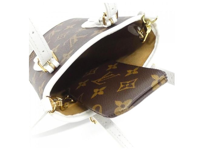 Borsa a mano Nano Bucket LV Match di Louis Vuitton Marrone Bianco - vista 5
