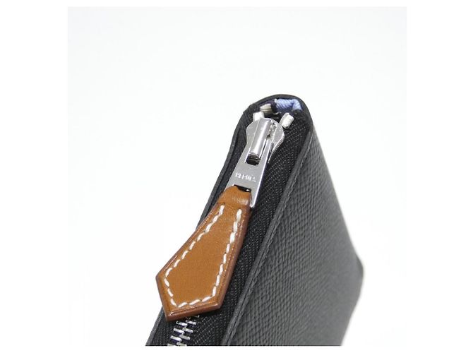 Silk In Billetera bi-fold de seda Hermès EN LIBERTE Negro Morado oscuro - vista 4