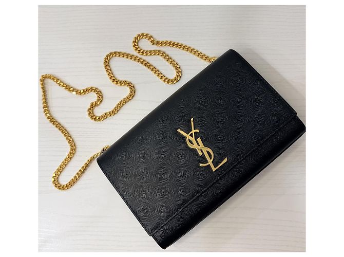 Christian Dior Borsa Kate Chain in Pelle Grain De Poudre Nero Oro D'oro - vista 10