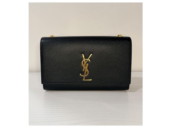 Christian Dior Borsa Kate Chain in Pelle Grain De Poudre Nero Oro D'oro - vista 5